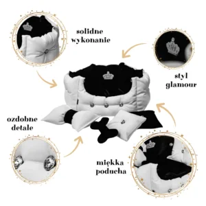 Skórzane legowisko dla psa Carmen z ekoskóry – komfort i design glamour